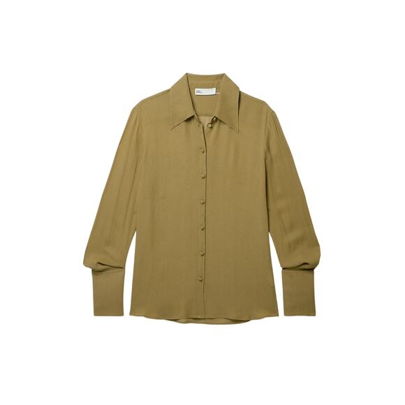 Tory Burch Georgette Green Viscose Shirt Size 10 - Picture 1 of 5